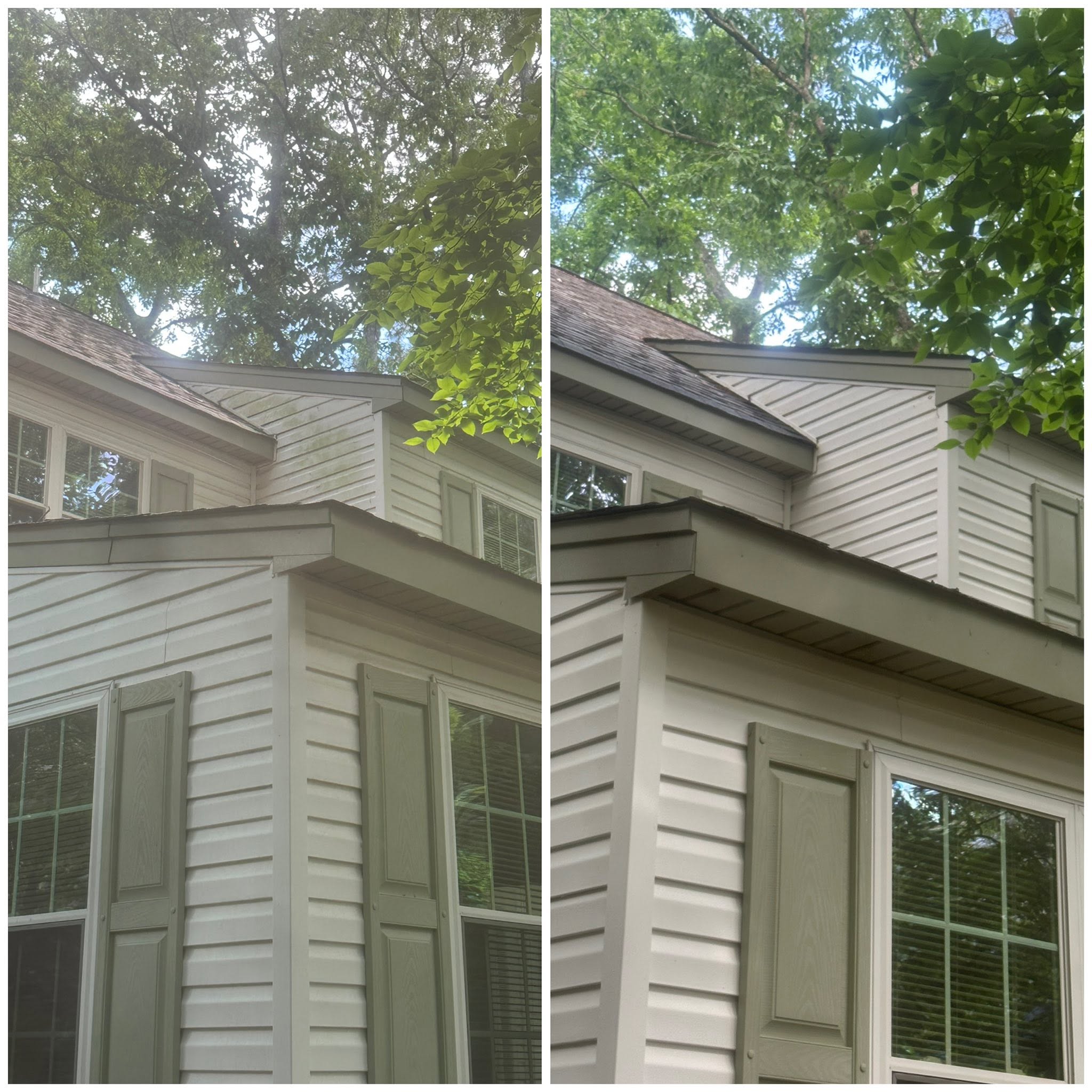 Real before and after results from a pressure washing job in Hampton Roads