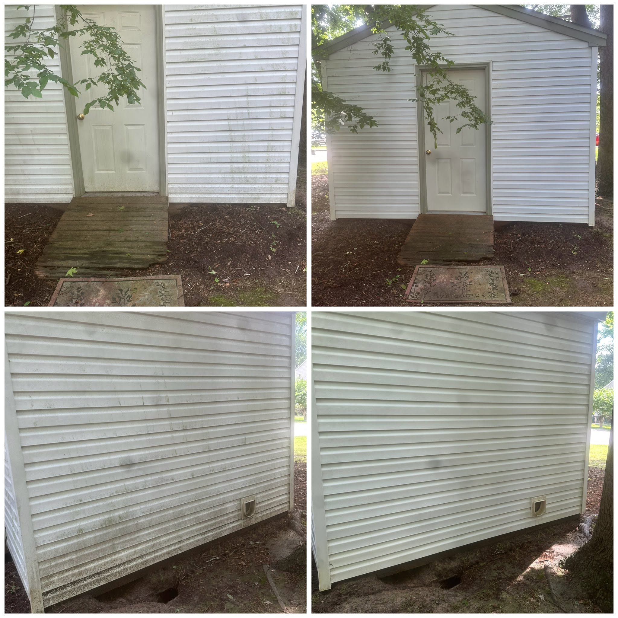 Real before and after results from a pressure washing job in Hampton Roads