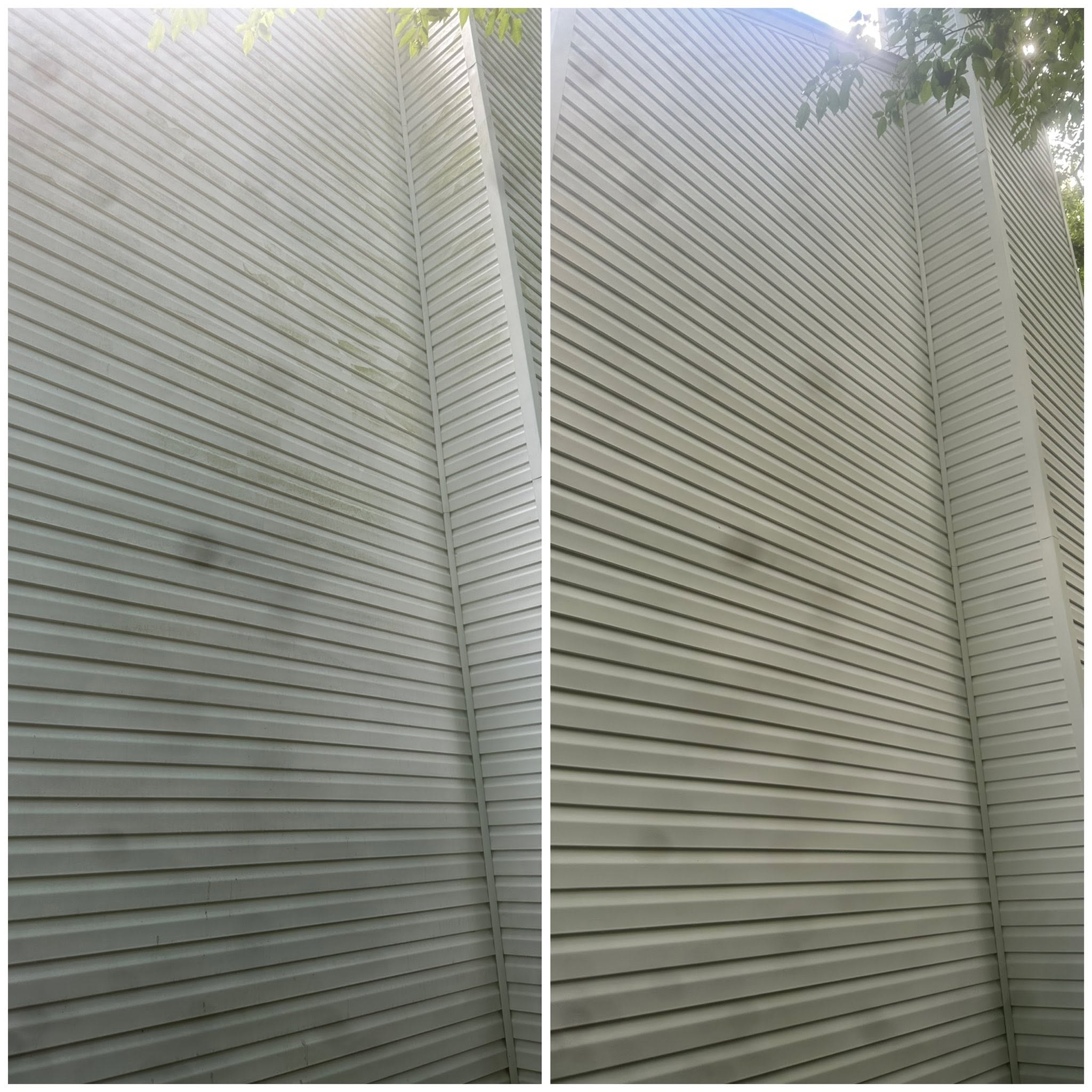 Real before and after results from a pressure washing job in Hampton Roads