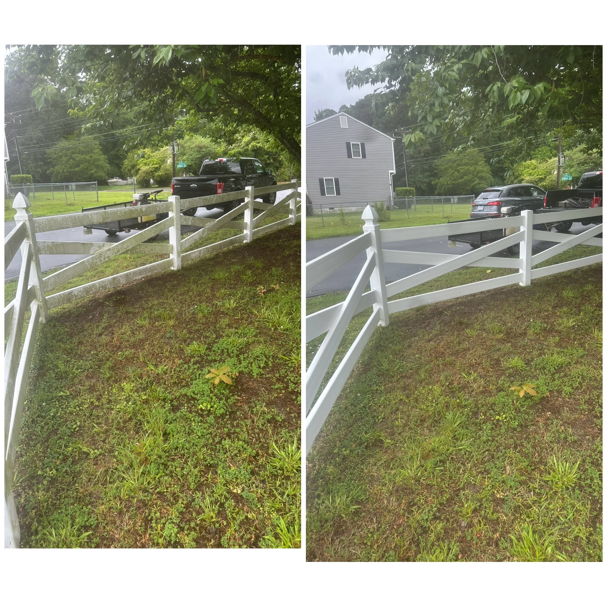 Real before and after results from a pressure washing job in Hampton Roads