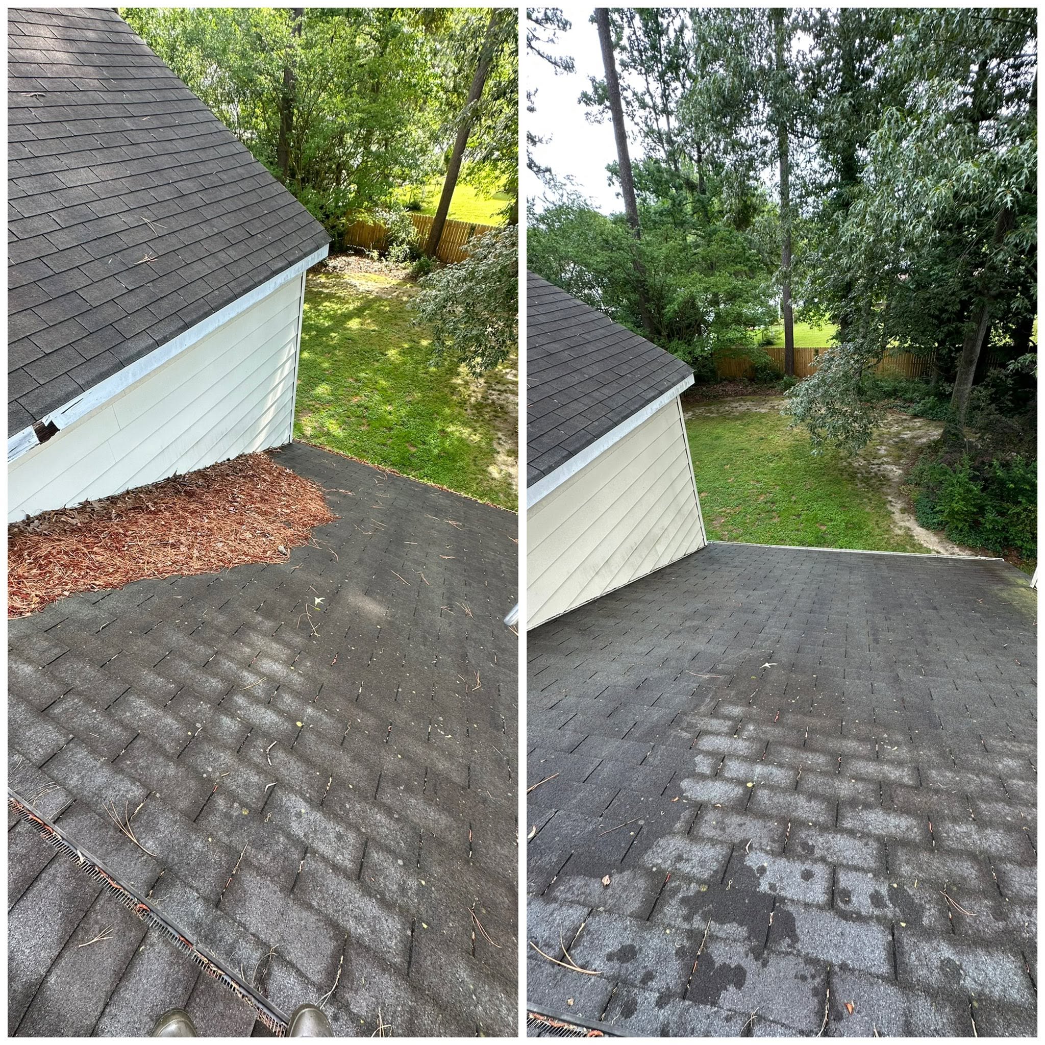 Real before and after results from a pressure washing job in Hampton Roads