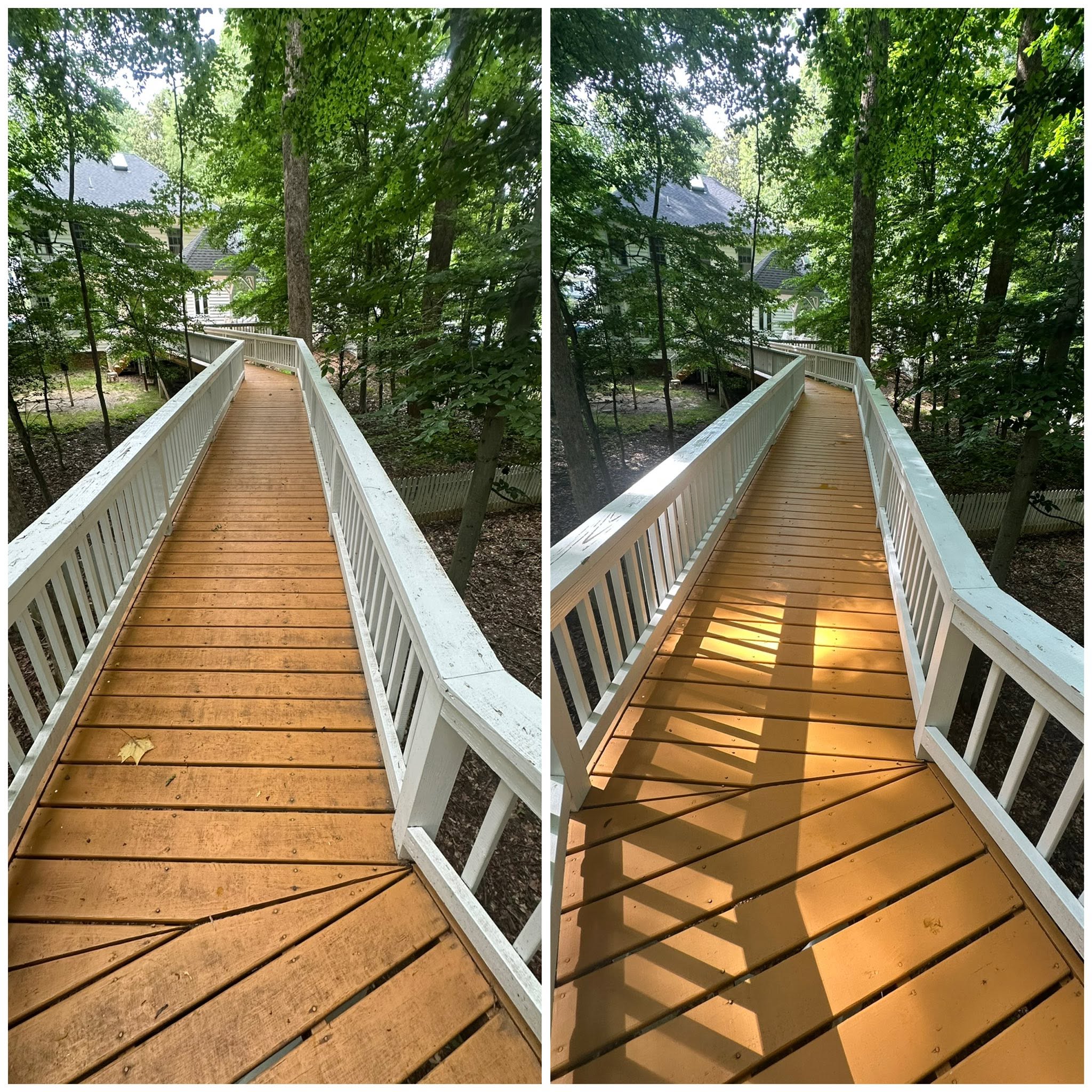Real before and after results from a pressure washing job in Hampton Roads