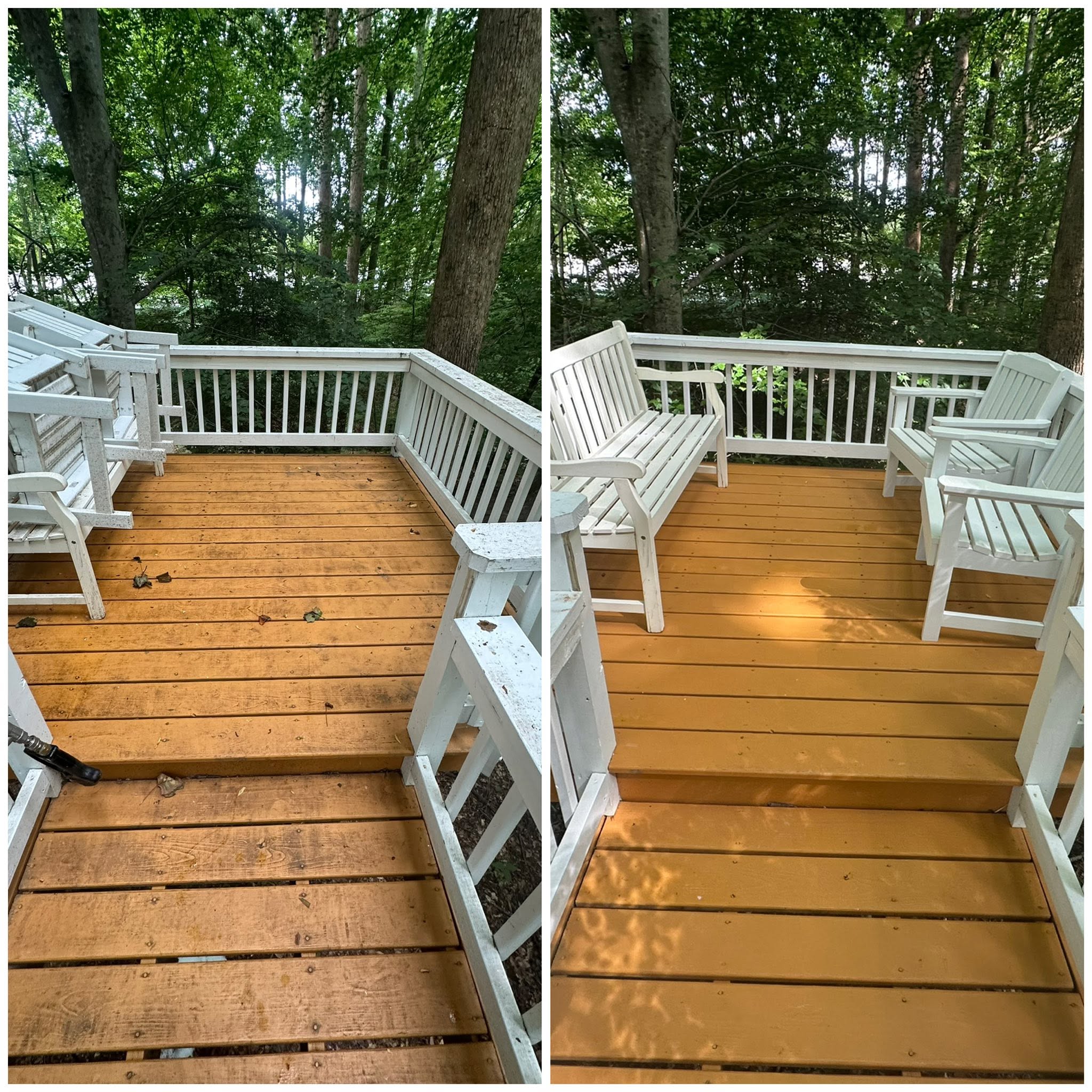 Real before and after results from a pressure washing job in Hampton Roads